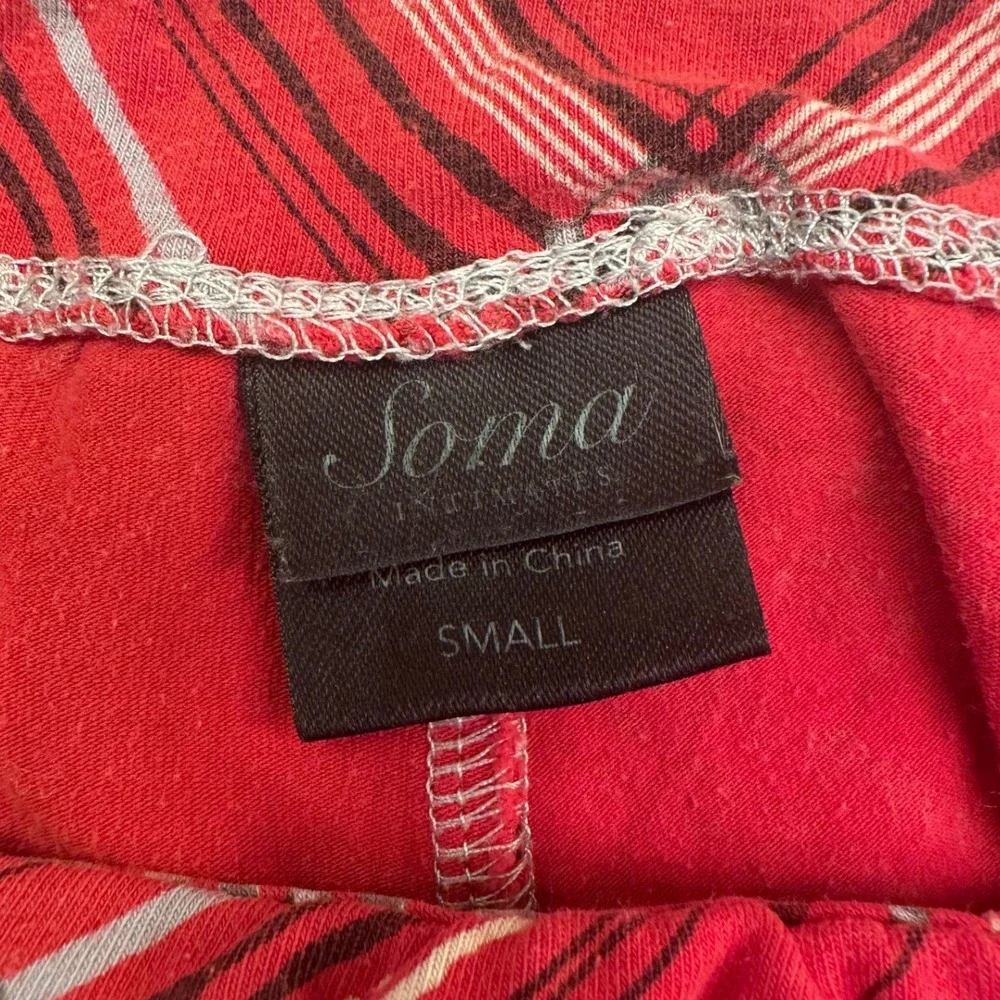 Soma Intimates Red Plaid Pajama Set Long Sleeve‎ Pants S Cotton Blend Soft READ